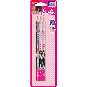 Image Maped Bleistift Barbie, mit Radierer, HB, 6er Blister