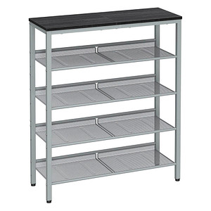 Image VASAGLE Schuhregal silber, schwarz 75,0 x 28,0 x 93,0 cm