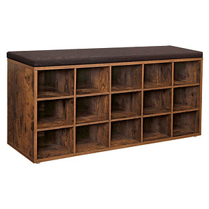 Image VASAGLE Schuhbank LHS15BX braun, schwarz Holz 105,0 cm