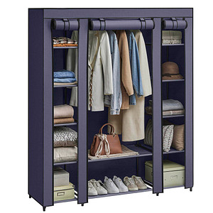 Image SONGMICS Stoffschrank, LSF003I02 blau 150,0 x 45,0 x 175,0 cm