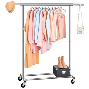 Image SONGMICS Rollgarderobe HSR13S silber Metall 92,0 - 132,0 x 160,0 cm