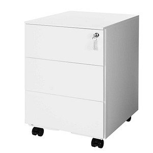 Image SONGMICS Rollcontainer weiß 3 Auszüge 39,0 x 45,0 x 55,0 cm