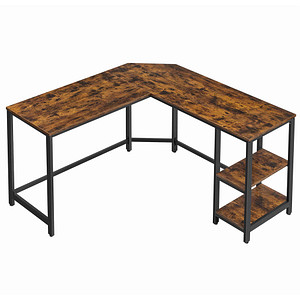 Image VASAGLE Schreibtisch braun L-Form, 8-Fuß-Gestell schwarz 88,0 / 138,0 x 49,0 cm