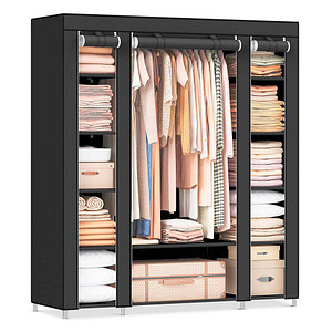 Image SONGMICS Stoffschrank, LSF03H schwarz 150,0 x 45,0 x 175,0 cm