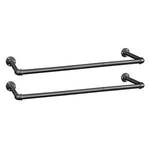 Image SONGMICS Wandgarderobe schwarz Metall 92,0 x 2,6 cm