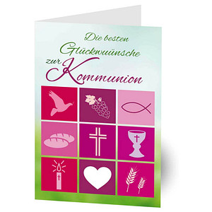 Image LUMA Kommunionkarte Symbole DIN B6