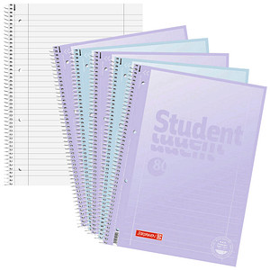 Image 5 BRUNNEN Collegeblöcke Student Pastell 2 Lineatur 27 liniert DIN A4 Innen- und Außenrand