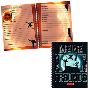 Image BRUNNEN Freundebuch Ninja Power ca. DIN A5 liniert, schwarz/blau Hardcover 80 Seiten