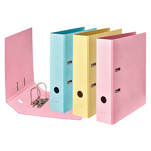 Image 10 FALKEN PURE Pastell Ordner Vanille-Gelb, Flamingo-Pink, Himmel-Blau Karton 8,0 cm DIN A4
