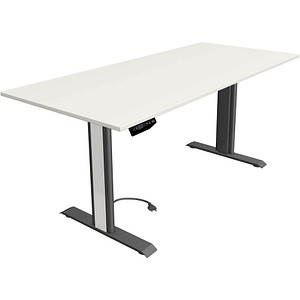 Image Kerkmann Move 1 advance elektrisch höhenverstellbarer Schreibtisch weiß rechteckig, T-Fuß-Gestell grau 180,0 x 80,0 cm