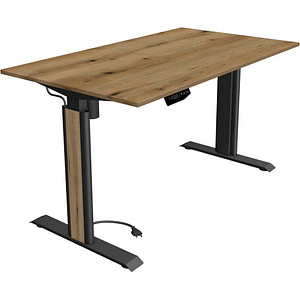 Image Kerkmann Move 1 advance elektrisch höhenverstellbarer Schreibtisch eiche rechteckig, T-Fuß-Gestell grau 140,0 x 80,0 cm