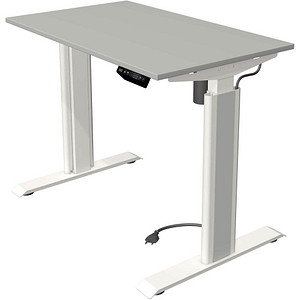 Image Kerkmann Move 1 advance elektrisch höhenverstellbarer Schreibtisch lichtgrau rechteckig, T-Fuß-Gestell weiß 100,0 x 60,0 cm