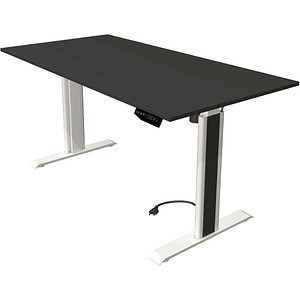 Image Kerkmann Move 1 advance elektrisch höhenverstellbarer Schreibtisch anthrazit rechteckig, T-Fuß-Gestell weiß 160,0 x 80,0 cm