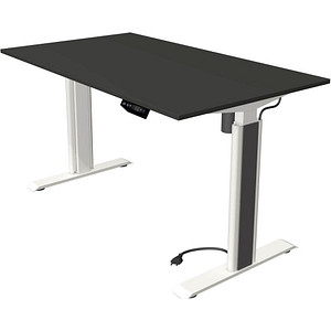 Image Kerkmann Move 1 advance elektrisch höhenverstellbarer Schreibtisch anthrazit rechteckig, T-Fuß-Gestell weiß 140,0 x 80,0 cm