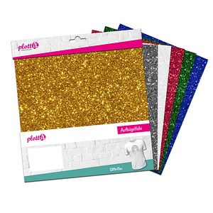 Image plottiX GlitterFlex Aufbügelfolie 6 St. farbsortiert (glitzer) Effekt-Folie 30,0 x 30,0 cm,  6 St.