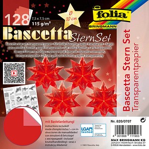 Image folia Faltblätter Bascetta-Stern, 75 x 75 mm, rot
