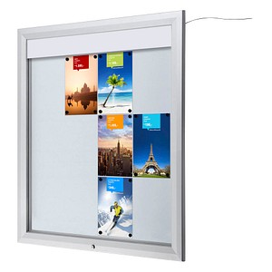 Image Showdown® Displays Schaukasten T LED silber 12x DIN A4