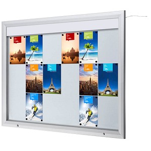 Image Showdown® Displays Schaukasten T LED silber 18x DIN A4