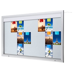 Image Showdown® Displays Schaukasten T LED silber 24x DIN A4