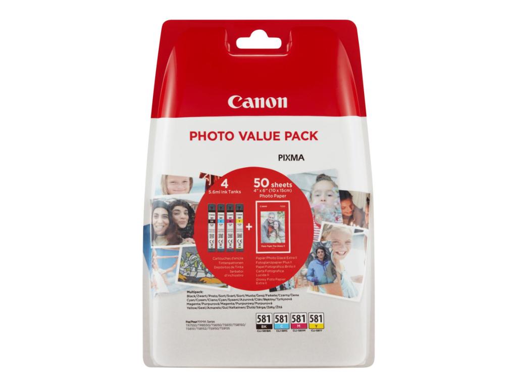 Image CANON CLI 581 C/M/Y/BK Photo Value Pack 4er Pack Schwarz, Gelb, Cyan, Magenta T
