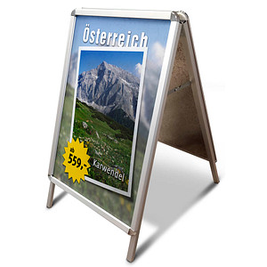 Image LMG Kundenstopper silber DIN A1 2 Fächer