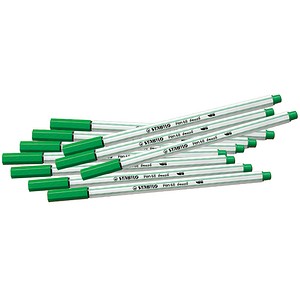 Image STABILO 10 STABILO Pen 68 brush Brush-Pens grün; 1 Pack = 10 St.