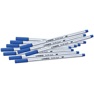 Image STABILO 10 STABILO Pen 68 brush Brush-Pens blau; 1 Pack = 10 St.