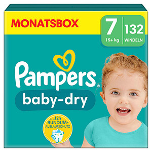 Image Pampers® Windeln baby-dry™ Monatsbox Größe Gr.7 (15+ kg) für Kids und Teens (4-12 Jahre), 132 St.