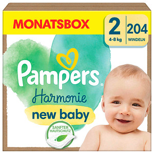 Image Pampers® Windeln Harmonie™ Größe Gr.2 (4-8 kg) für Neugeborene (0-3 Monate), 204 St.