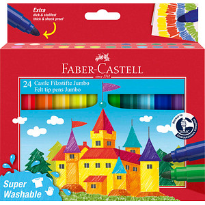 Image FABER-CASTELL Fasermaler JUMBO Superwashable, 24er Etui