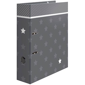 Image HERMA Motivordner "Stars", Grau mit Bordüre, DIN A4