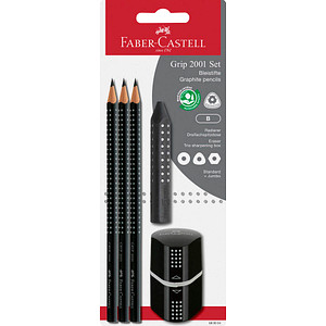 Image FABER-CASTELL Bleistift GRIP 2001 Set, schwarz, Blister