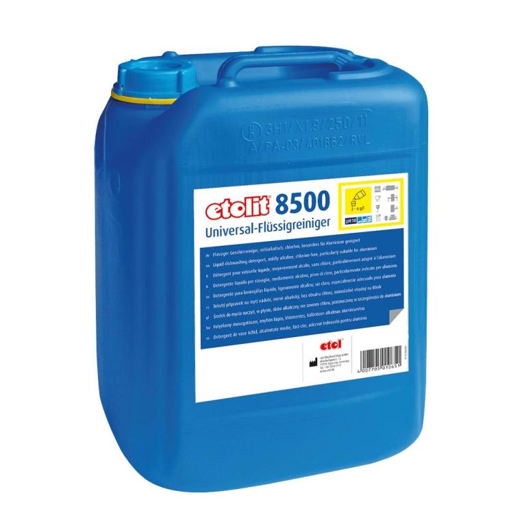 Image etolit 8500 | 25 Kg flüssiger Geschirrreiniger,  für Aluminium geeignet, mildalkalisch, universell einsetzbar, chlorfrei, geeignet für alle Wasserhärten