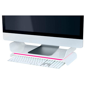 Image LEITZ Monitorständer Ergo WOW, aus Kunststoff, weiß/pink