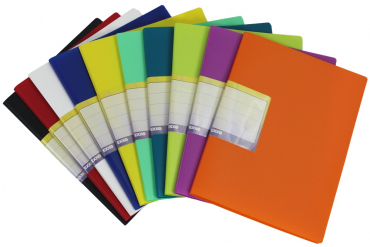 Image Schnellhefter / Schlaufenhefter / Fast-Binder A4 aus PP-Folie mit Abheftmechanismus und Kartenhalter, Farbe: Perlfarben farblich sortiert – 10 Stück