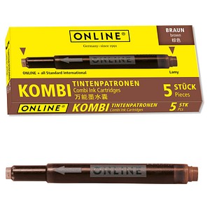 Image ONLINE® 17057/12 Tintenpatronen für Füller braun 5 St.