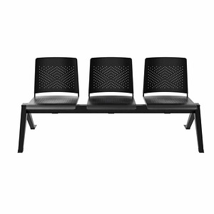 Image BISLEY 3-Sitzer Traversenbank schwarz Kunststoff