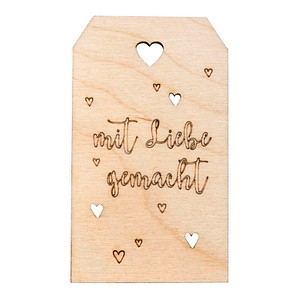 Image Rayher Geschenkanhänger natur Holz mit Liebe gemacht