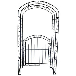 Image Garden Pleasure Rankbogen mit Tor MAYON Metall braun Bogen 115,0 x 215,0 cm