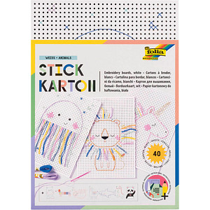 Image folia Stickkarton "Animals", 175 x 245 mm, weiß bedruckt