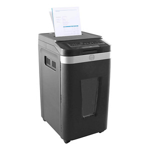 Image HP Pro Shredder Auto 400MC Aktenvernichter mit Partikelschnitt P-5, 2 x 12 mm, bis 400 Blatt, schwarz