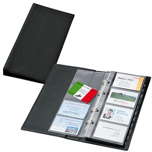 Image SIGEL Visitenkarten-Ringbuch, schwarz, matt, einreihig für 200 Visitenkarten bi