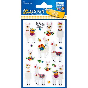 Image AVERY Zweckform ZDesign KIDS Glitter-Sticker "Alpaka
