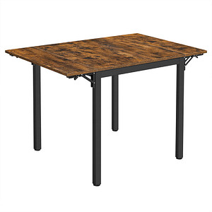 Image VASAGLE Esstisch braun rechteckig, 4-Fuß-Gestell schwarz, 76,0 / 98,0 / 120,0 x 78,0 x 75,0 cm