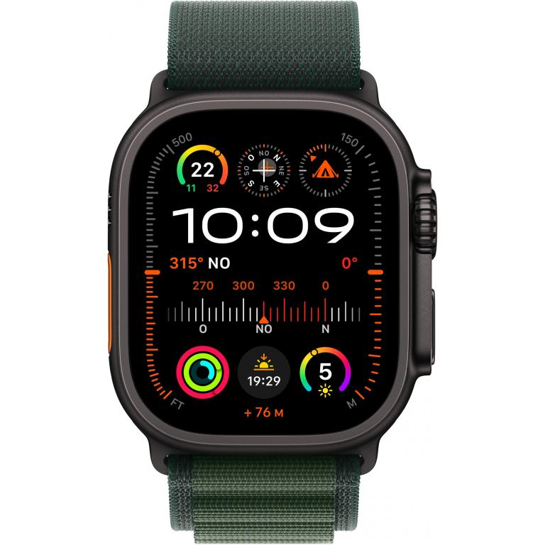 Image Apple Watch Ultra 2 49 mm (GPS + Cellular) Alpine Loop Small  dunkelgrün, schwarz