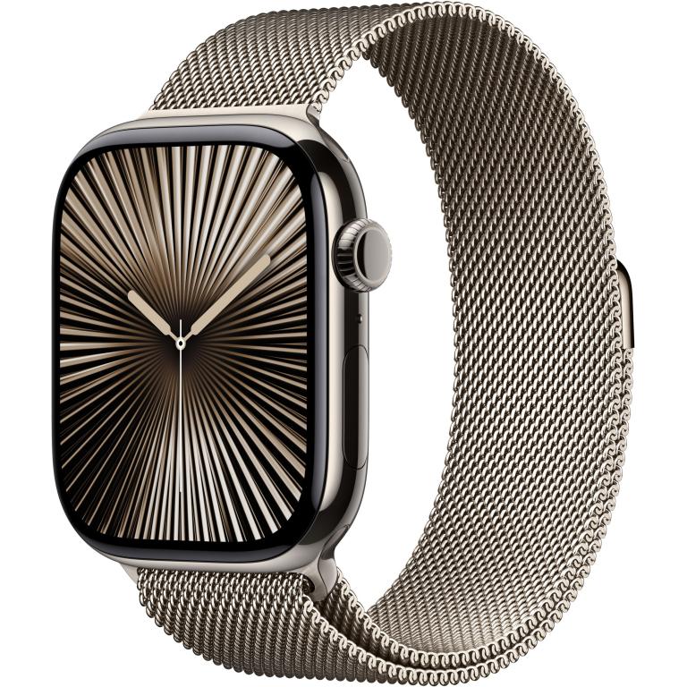 Image APPLE Watch Series 10 GPS + Cellular 46mm Natural Titanium Case with Natural Mi