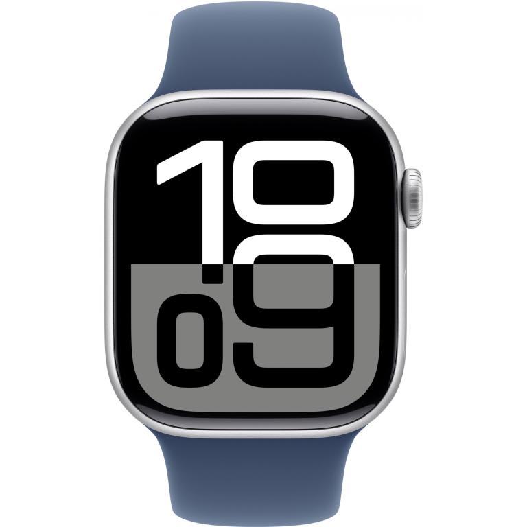 Image Apple Watch Series 10 42 mm Aluminium (GPS+Cellular) Sportarmband S/M  denim, silber