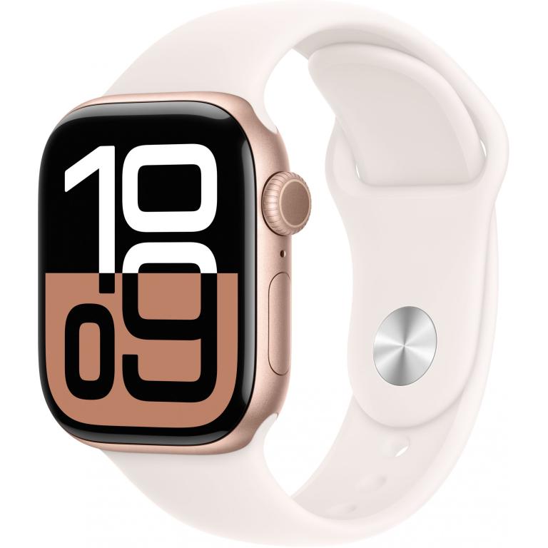 Image Apple Watch Series 10 42 mm Aluminium (GPS+Cellular) Sportarmband S/M  blassrosa, roségold