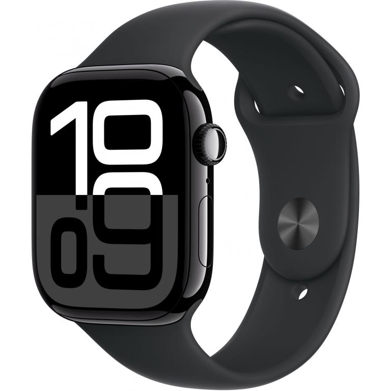 Image Apple Watch Series 10 46 mm Aluminium (GPS+Cellular) Sportarmband M/L  schwarz, diamantschwarz
