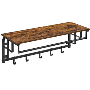 Image VASAGLE Wandgarderobe braun Holz 5 Haken 80,0 x 27,0 cm